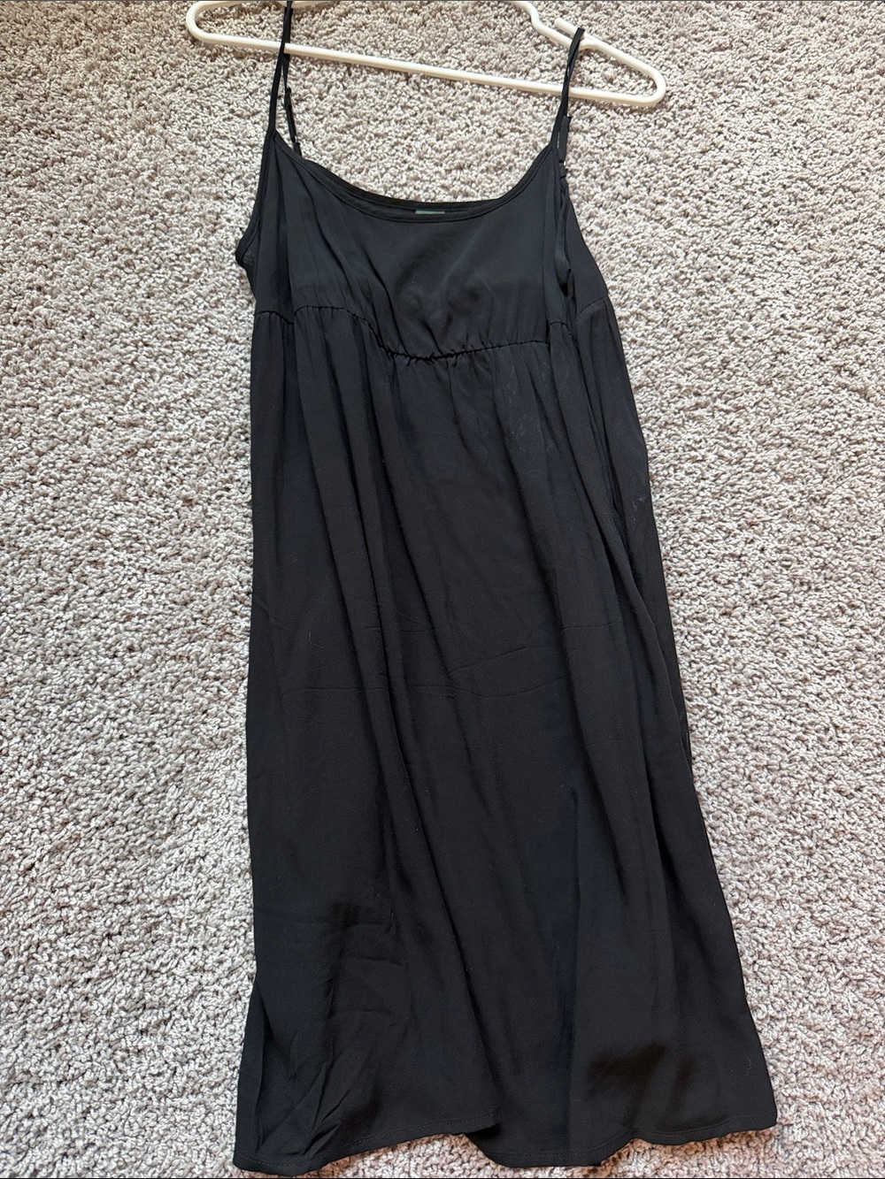 Black Spaghetti Strap Slip Dress - Unbranded
